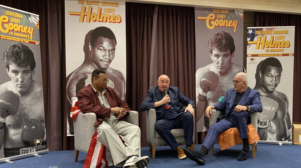 PremierEventsUK (@premiereventsu1) on Twitter photo ๐ฅAn excellent Dinner Show last night with Heavyweight Legends <a href="/LarryHolmes75/">Larry Holmes</a> <a href="/gerrycooney/">Gerry Cooney</a> hosted by Steve Bunce at Londonโs ThistleHotel
The next Holmes V Cooney Show is at Stonham Barns Park Ipswich on Monday 16th May
Book Here
E:barsport@me.com
#TheShowdown2 #HolmesVsCooney ๐ฅAn excellent Dinner Show last night with Heavyweight Legends <a href="/LarryHolmes75/">Larry Holmes</a> <a href="/gerrycooney/">Gerry Cooney</a> hosted by Steve Bunce at Londonโs ThistleHotel
The next Holmes V Cooney Show is at Stonham Barns Park Ipswich on Monday 16th May
Book Here
E:barsport@me.com
#TheShowdown2 #HolmesVsCooney