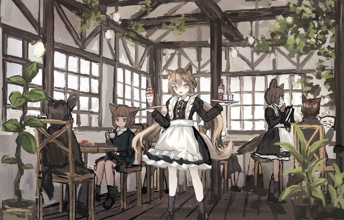 「brown hair cafe」 illustration images(Latest)｜2pages