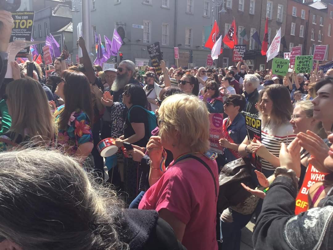OurMatHosp's tweet photo. A huge thank you to all who came out and stood with us yesterday to call for a public and secular National Maternity Hospital.
Whatever happens, this is but one battle in a long war, where the battlefield is female bodies - again. 
We fight on!
#DitchDonnellysDeal #MakeNMHOurs https://t.co/DMgFpYAM3r