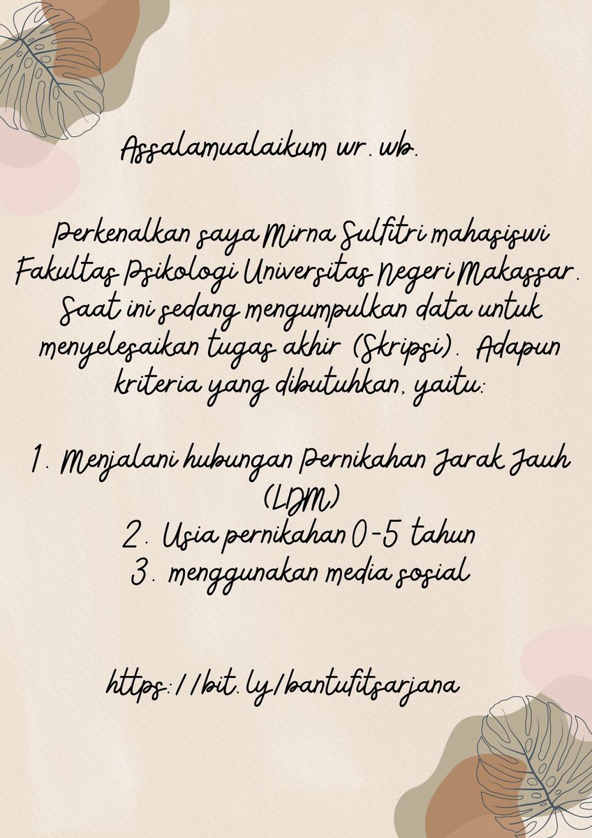 bantu di isi guys ku bit.ly/bantufitsarjana