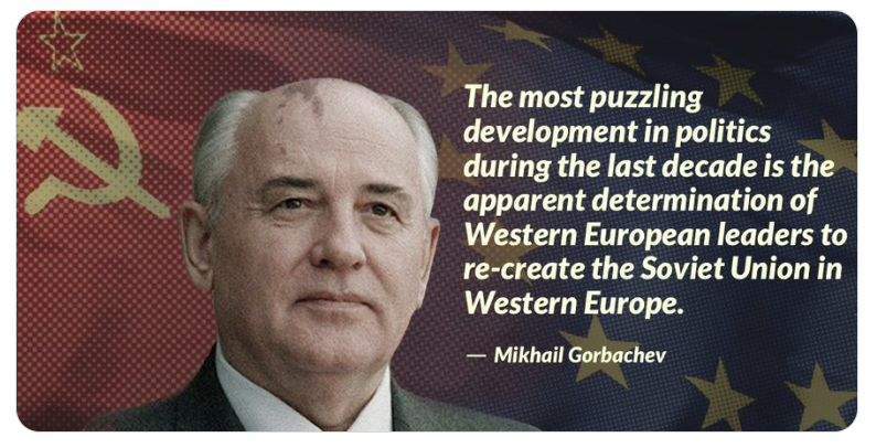 Mari922221193's tweet photo. What is the difference between the former Soviet Union and the European Union?  Nothing.  Even the Socialist part of the two entities.  Prove me wrong.  And the EU will crash because of the rot from within its own member countries/ranks. https://t.co/VjY5TdNdok