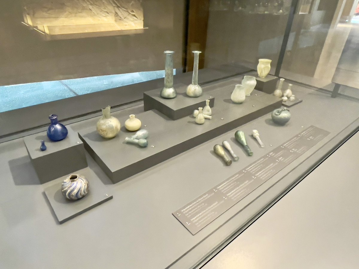 HistTreasure's tweet photo. Glass display at Troy museum. 2nd-3rd Century CE. #Archaeology #History https://t.co/1NRTMZh4tf