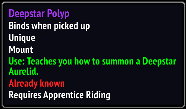 Jermfer's tweet photo. Check out this item I just got! [Deepstar Polyp] #Warcraft #CollectingMounts https://t.co/OA4A9Ox4Rl