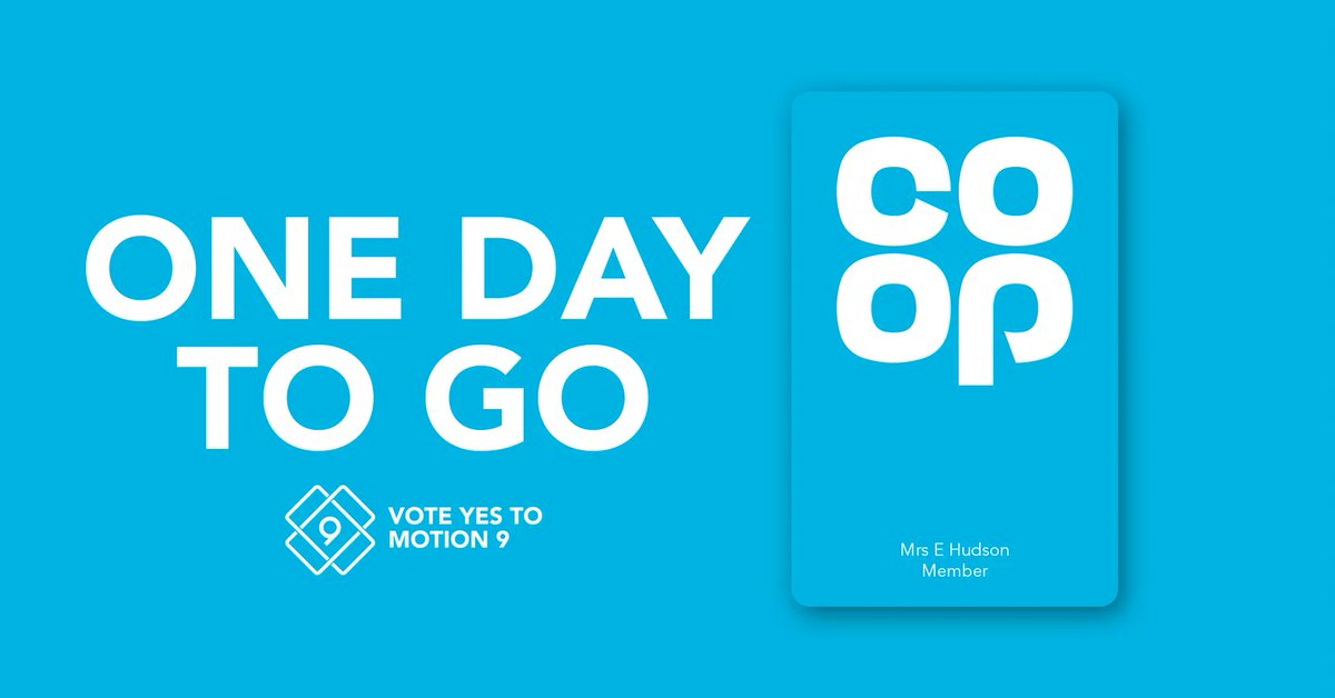 ⏰ Tomorrow is your last chance to Vote #YesToMotion9 in the @coopuk AGM.

We need your help to maintain the historic link between our movement and our Party. Find out more about our successful work together 👉 party.coop/coopagm22