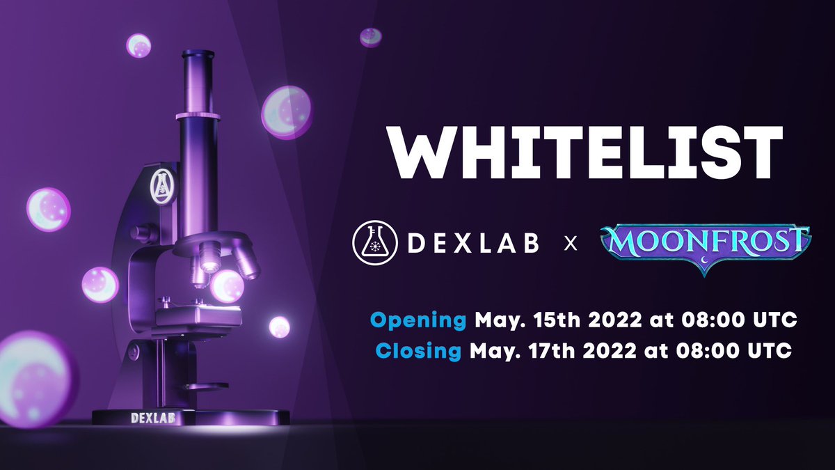 Dexlab_official's tweet photo. Dexlab Whitelist 🧬 Moonfrost

Thrilled to announce whitelist of @MoonfrostGame has just started‼️

😎 100 Rankers + 315 Lottery spots
😎 WL: May 15, 8 UTC - May 17, 8 UTC
🔮 Medium: https://t.co/vghZs9awo4
🔮 Apply: https://t.co/Gu0oyzerne
📍#moonfrost $FROST #whitelist #IDO https://t.co/5Voyfy5zMY