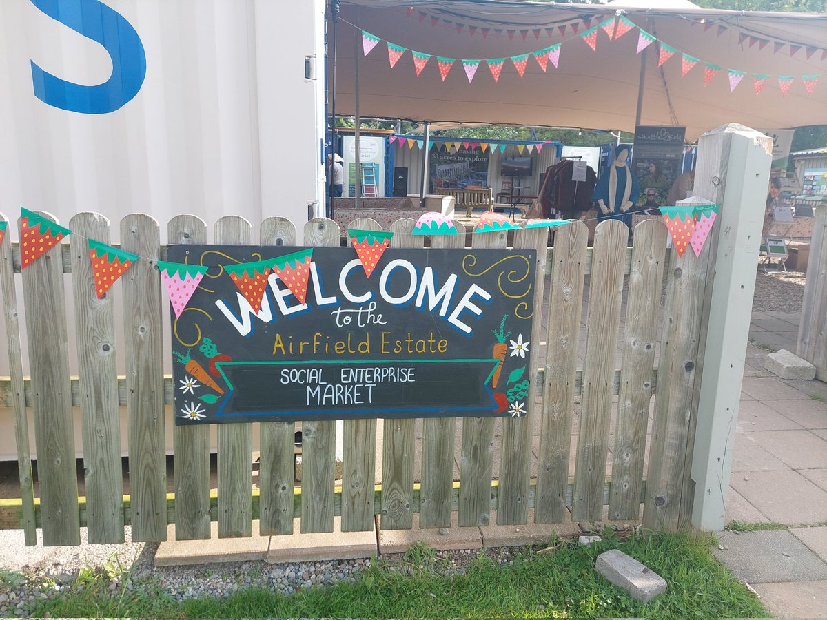 We're set up and ready for a great day ahead at <a href="/AirfieldEstate/">Airfield Estate</a> #SocialEnterprise Market