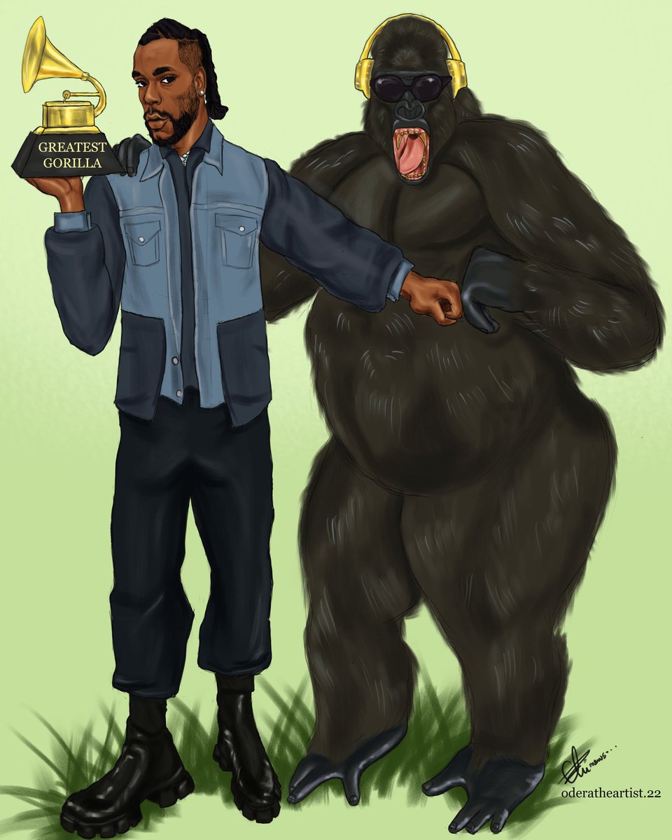 oderatheartist's tweet photo. 🎉"The Greatest" 🦍 by yours truly @burnaboy
.
#Odogwu #BURNABOY𓃵 #Burnaboy #BurnaAtMadison #burna #ArtistOnTwitter #real GOAT https://t.co/sZx8dlG2FO