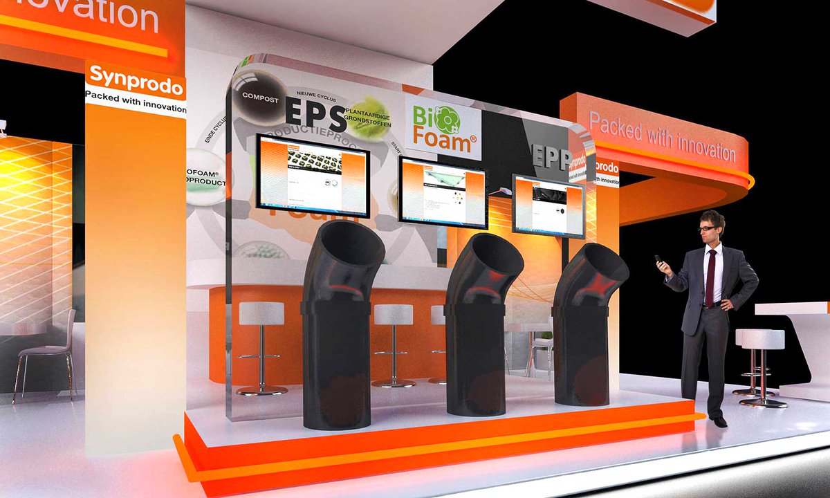 Qstandsdesign's tweet image. The client gives you three pipes as a product presentation. So,...present them! #standdesigner #netherands #standbuilder #qdesignstands