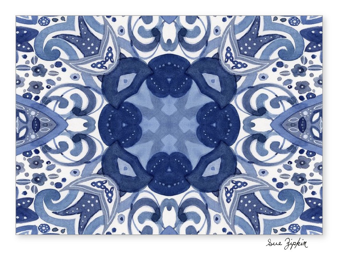 Blue and white watercolor kaleidoscope tile. #SpringForArt #BuyIntoArt #Blueandwhite #tiles #greetingcard #mugart #ThisSpringBuyArt 

fineartamerica.com/featured/blue-…