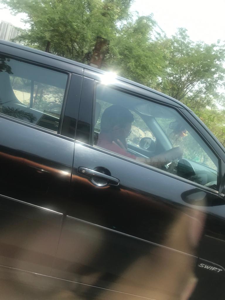 baillu's tweet photo. @CYBTRAFFIC below photos are of a person talking on phone while driving. Date: 15/05/22 at 11:30 AM Location Grenhills Road near Rainbow Vistas, Moosapet. Please take action. https://t.co/6uEx9PFUQt
