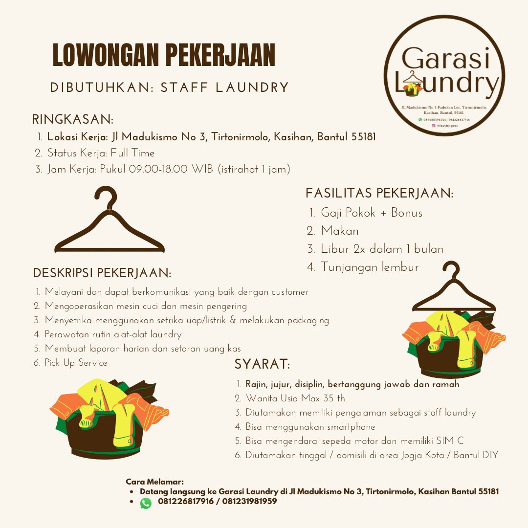 Yukk yang membutuhkan pekerjaan dipersilahkan melamar. #lowkerjogja #lowkerbantul #lowker