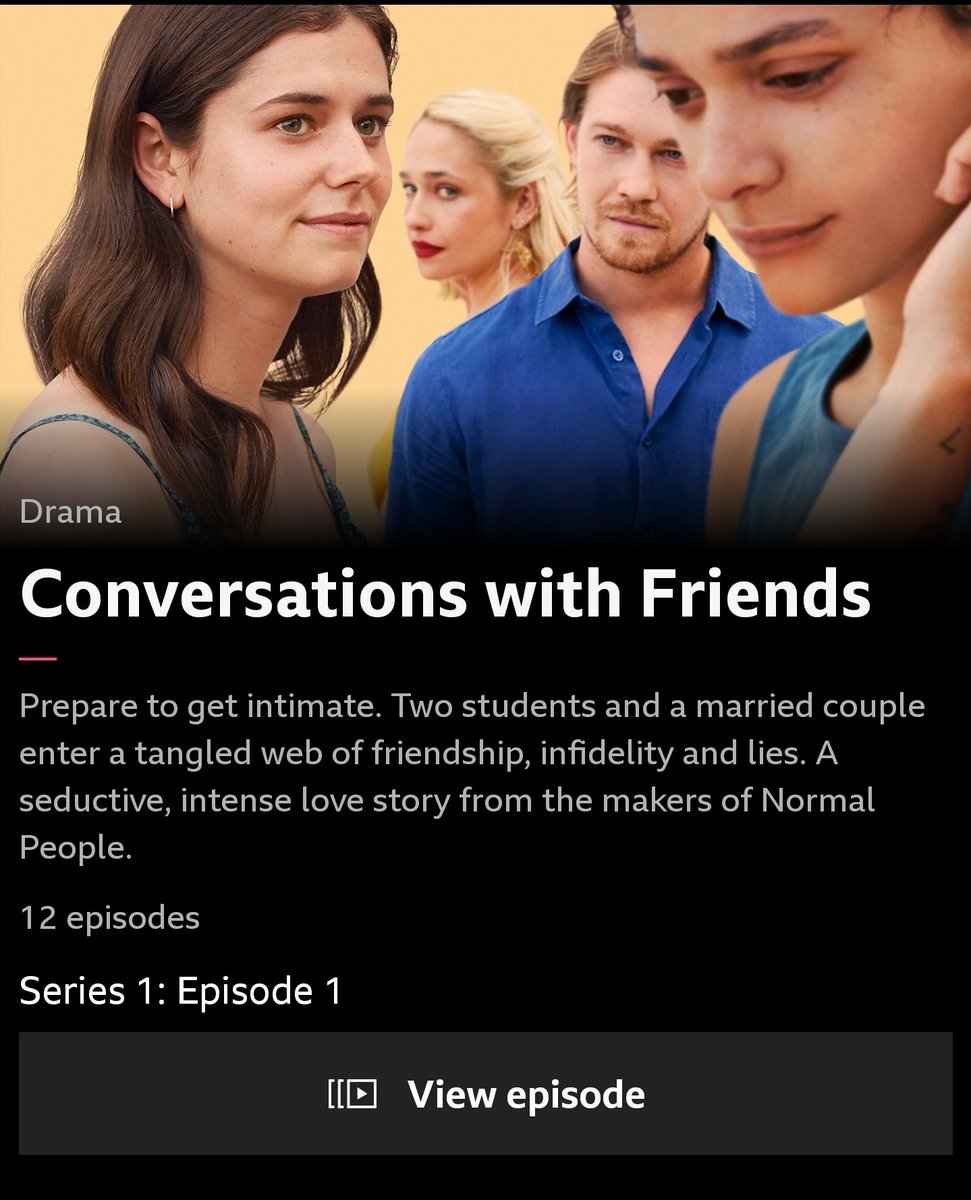 Scannain_com's tweet image. For those in the UK, new Irish series Conversations with Friends is now available to stream on the BBC iPlayer. Airs on BBC Three from tonight. Adapted from Sally Rooney's novel, directed @lennyabrahamson, and produced by @ElementPictures. #IrishDrama