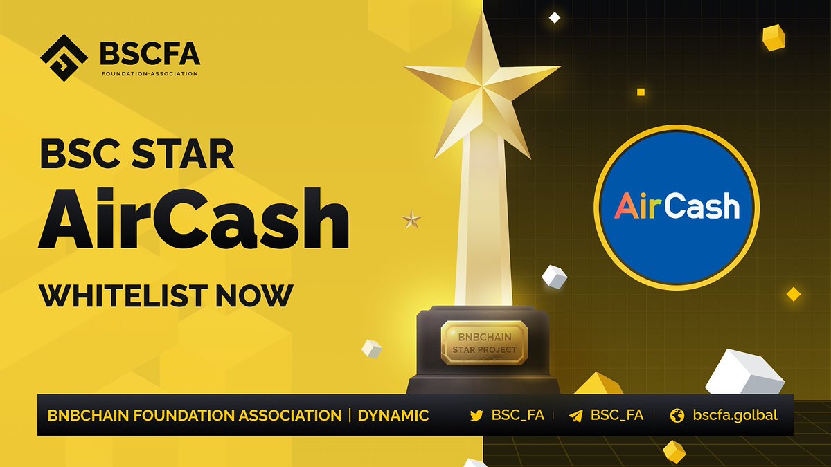 BSC_FA's tweet photo. @AirCoinreal 
Let us congratulate the #AirCash project, 
Has passed the preliminary screening of Bsc Star and obtained the qualification of #BSCSTAR whitelist. 

We will conduct in-depth project review and docking, and complete more rigorous review work. https://t.co/7B0h6h8sKD