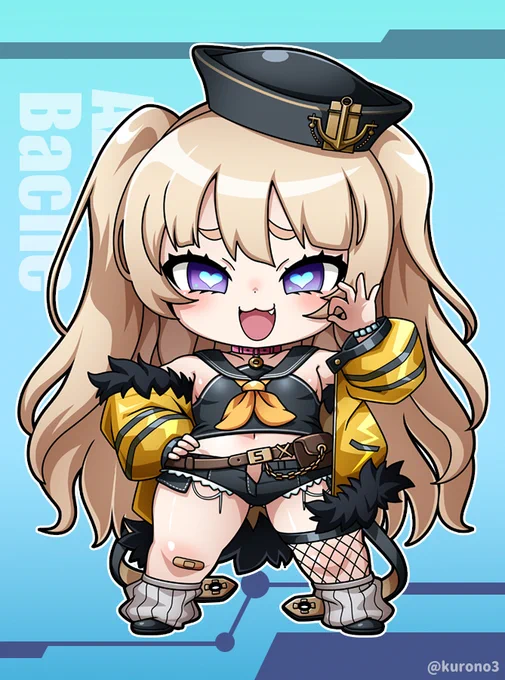 バッチ、公式絵と同じポーズのデフォルメで描いてみた。(艤装は省略)
#アズールレーン  #アズレン 