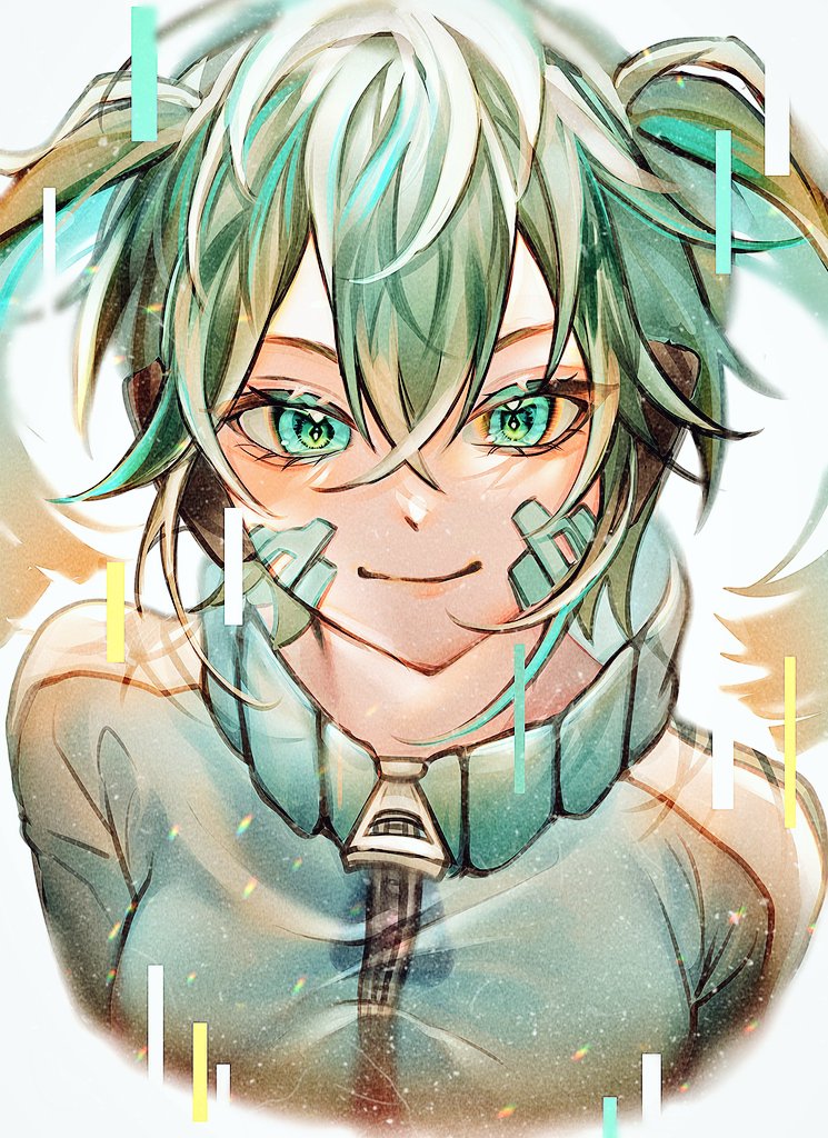 ene (kagerou project) 1girl solo twintails smile looking at viewer track jacket jacket  illustration images
