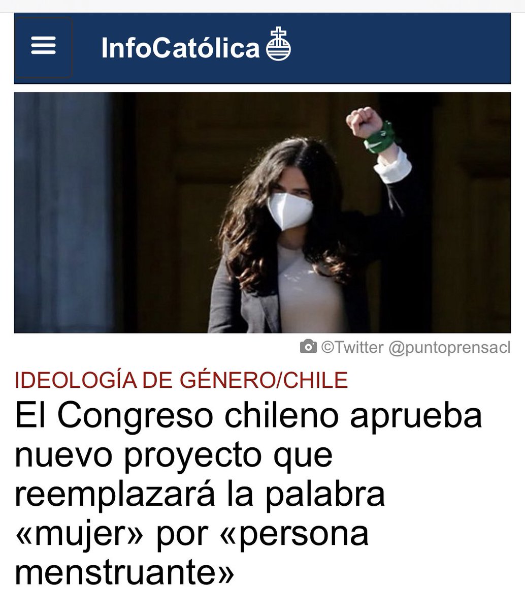 iaragb's tweet photo. O Congresso chileno aprova um novo projeto de lei que substituirá a palavra "mulher" por "pessoa menstruadora"
Este projeto visa impor a "neolinguagem do progresso" no parlamento, o termo "mulher" seria manipulado em favor de homens trans, pessoas não binárias, gays ou outras. https://t.co/zxqg4Qwjhm