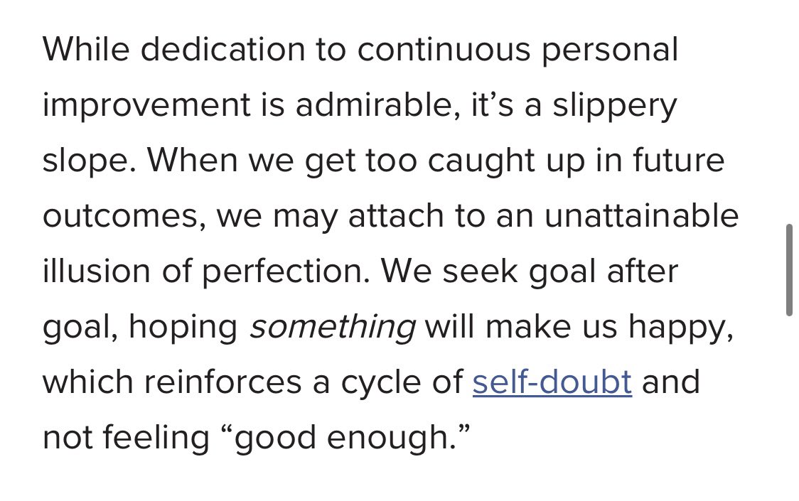 analogxdigital's tweet photo. @JavaughnSYW “When we get too caught up in future
outcomes, we may attach to an unattainable illusion of perfection. We seek goal after goal, hoping something will make us happy, which reinforces a cycle of self-doubt and not feeling "good enough."
*sigh* #ArrivalFallacy https://t.co/YG79jLYXj0