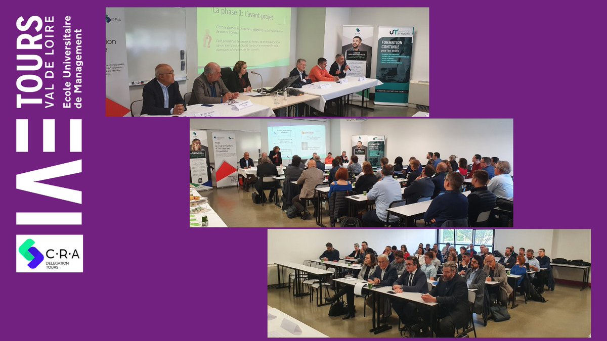 + de 50 personnes à la conférence-petit déjeuner, co-organisée par <a href="/IaeTours/">IAE Tours Val de Loire</a> et le C.R.A (Cédants et Repreneurs d’Affaire) le vendredi 06 mai, sur le thème : Entreprise, transmettre ou reprendre, un projet de vie.
#univtours #cfauniv #espritiae #entreprise #repreneur #cedant