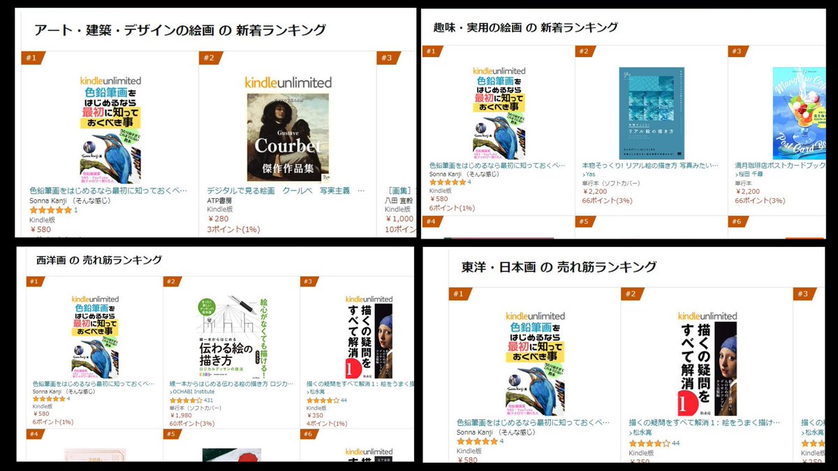 初のkindle出版😆
✨色鉛筆画をはじめるなら最初に知っておくべき事✍️
部門売り上げ・新着ランキングで5冠獲得しました🎉
ベストセラーのマークもつきました✨
これから✏️始めてみたいと思った人にぜひ読んでほしい本です💁♂️
試し読みできます↓
https://t.co/EXjOs5X3jm