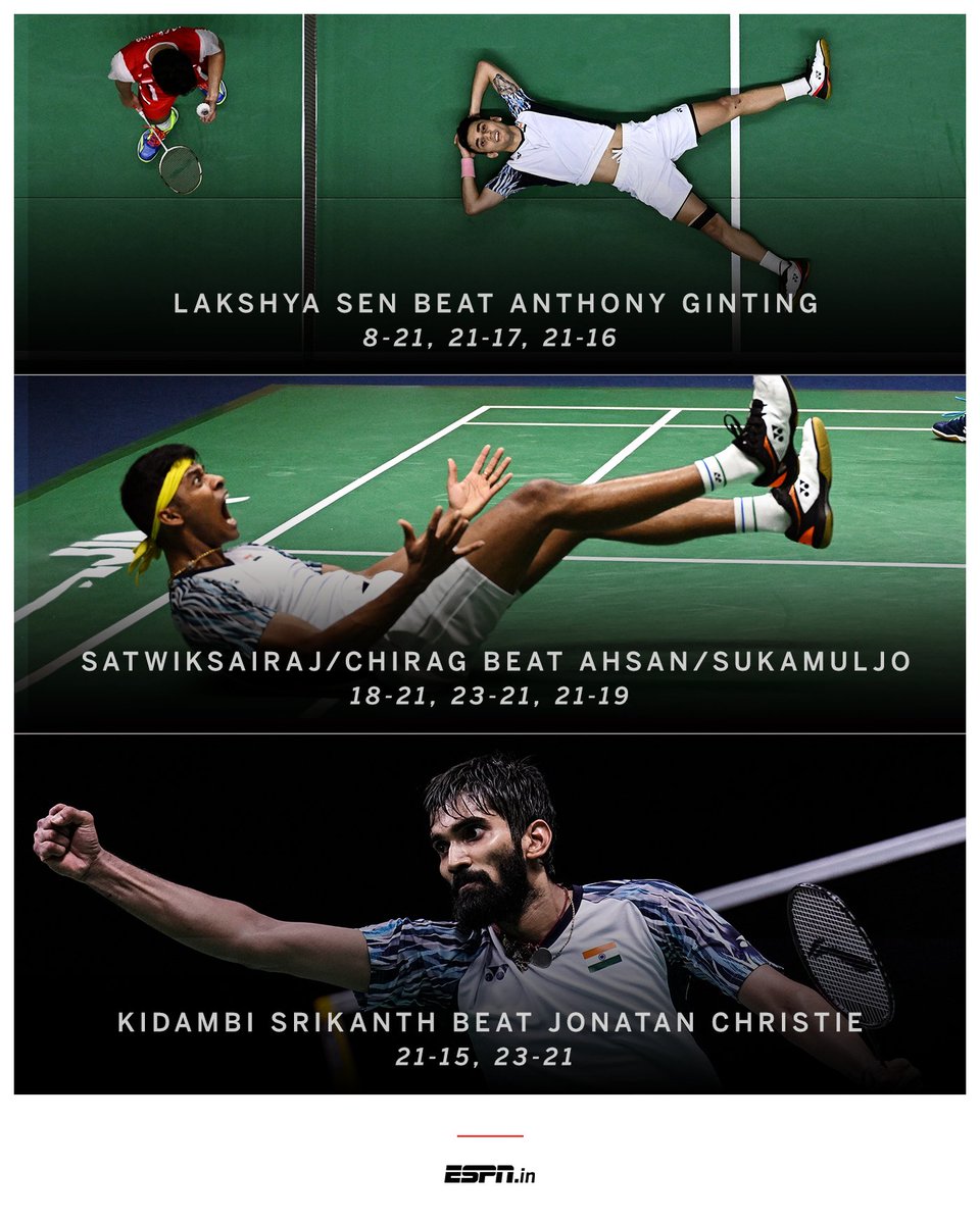 ESPNIndia's tweet photo. WOW, India actually beat the most successful team ever in the Thomas Cup 3-0! 👏 

https://t.co/syuoFmFXLB | #ThomasCup https://t.co/MRGnRAOjSu