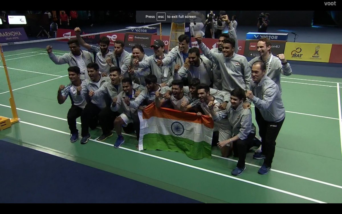 SanyaDhingra7's tweet photo. Indiaaaaaaaa.... India 🥳🇮🇳

#ThomasCup #India https://t.co/0VjcuAU2T8