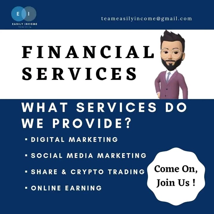EasilyIncome's tweet photo. FINANCIAL SERVICES WE PROVIDE : If you want to learn more about investing and trading Just Join with me..💰✨

#easilyincome #grapherbhaiya #elegantbhaiya #money #spendingmoney #bitcoins #digitalmarketing #networkmarketing #referandearn https://t.co/pGSdqX8M5E