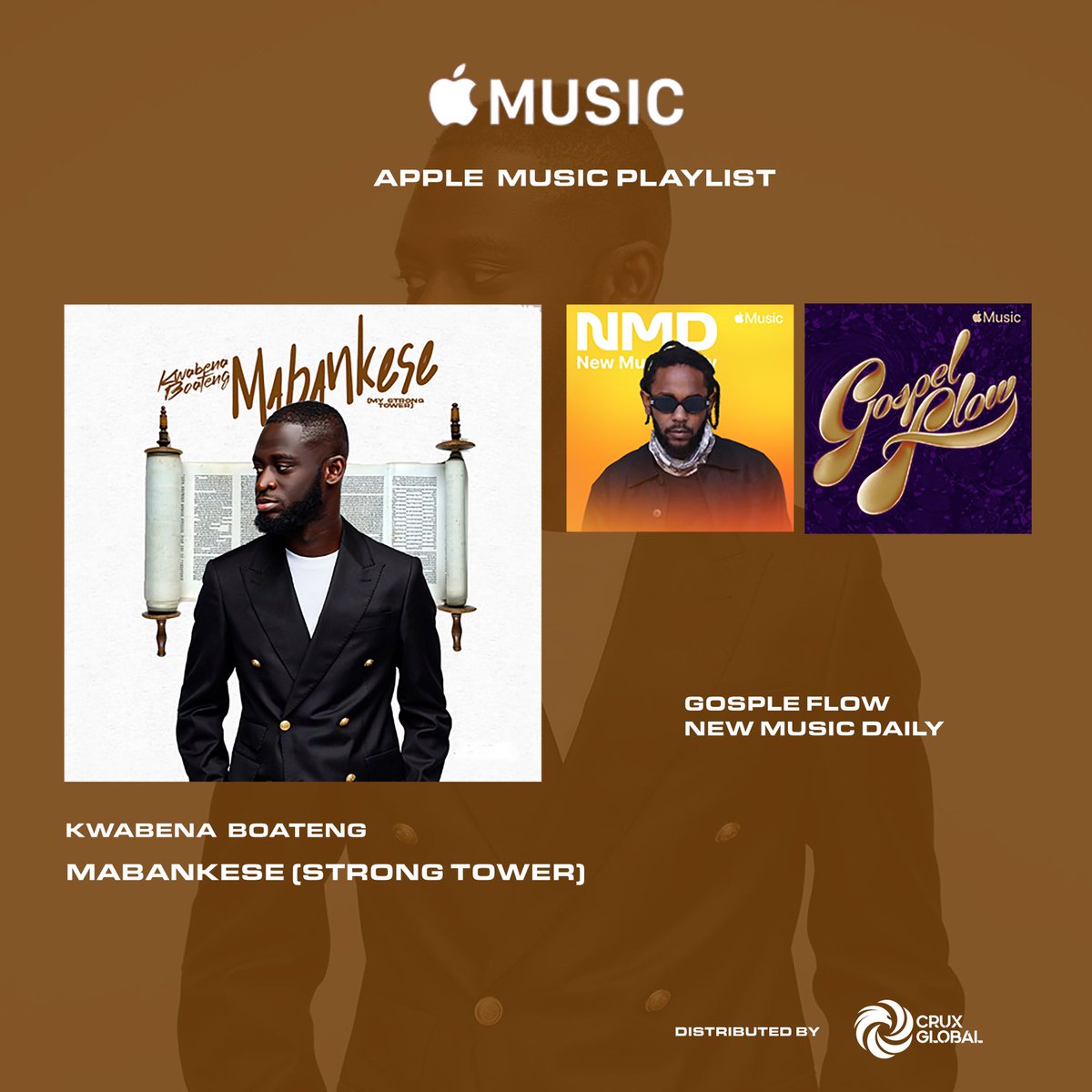CruxGlobal's tweet photo. “Mabankese (My Strong Tower)” by @kwabenaMusic is featured on these playlists on Apple Music.

Stream and let’s run up the numbers.

#cruxglobal https://t.co/JR0c5c2Jcl