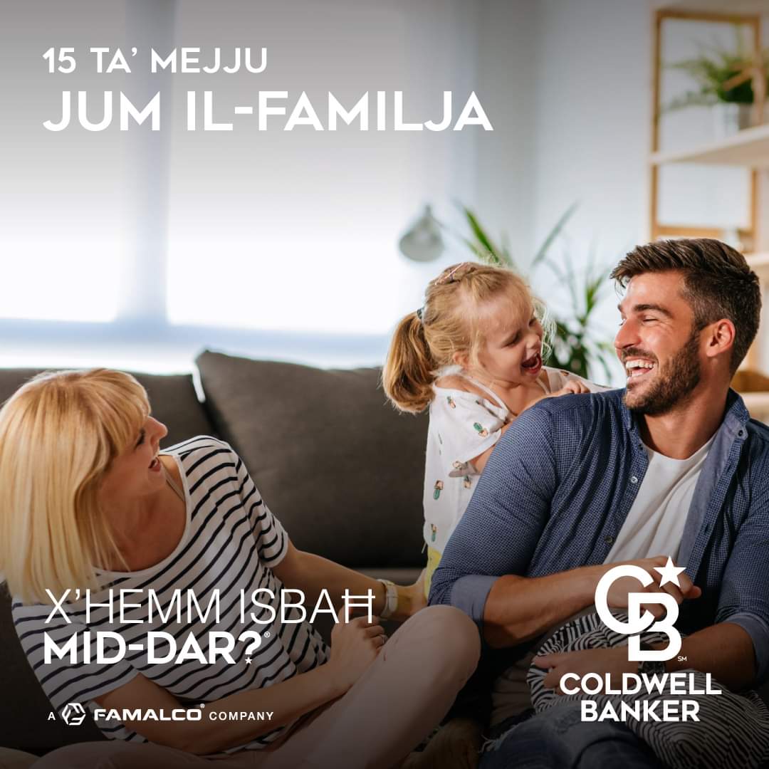 CBMalta's tweet photo. “Being a family👨‍👩‍👧‍👦 means you are a part of something very wonderful. It means you will love and be loved💞 for the rest of your life.” 
Coldwell Banker wishes a Happy #InternationalDayofFamilies ❤
Celebrate love. Celebrate families.
#ColdwellBankerMalta
#Famalco #TomorrowTogether https://t.co/rY0V1jl3AM