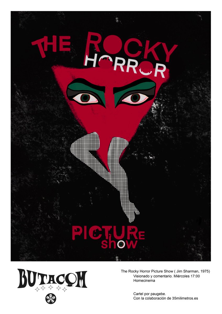 Butacom_us's tweet photo. ¡Qué el rock se revele, la música suene y salgamos libres a bailar! 
Proyectamos THE ROCKY HORROR PICTURE SHOW (Jim Sharman, 1975)

Miércoles 18 de mayo, a las 17:00 en el Homecinema (FCOM)

Reserva en butacomfcom@gmail.com
¡Os esperamos! (Ojazos Tim) 🪩

Cartel por 
@paugebe https://t.co/vmnUXujbzu