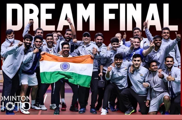 VenkyMama's tweet photo. Congratulations to the Indian badminton team on the extraordinary win 👏👏👏 #ThomasCup is coming home! https://t.co/eed8TqqV6E