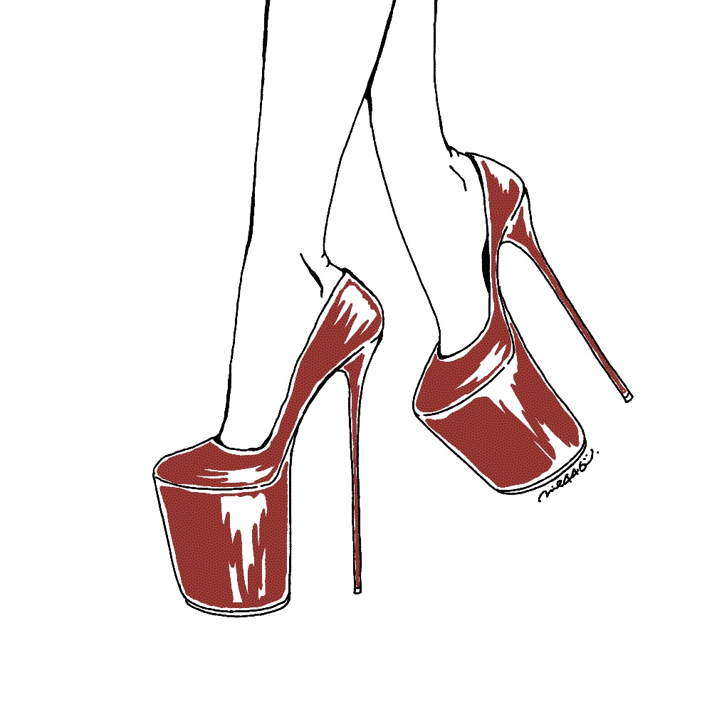 みえ 靴 イラスト お題箱よりリクエストいただきました 極端なハイヒールってこういうことで合ってるかな もはやほぼつま先で歩いてるので ヒールは意味あるかな ってレベルのピンヒールです 真っ赤なハイヒールって官能的でいいよね 靴の描き