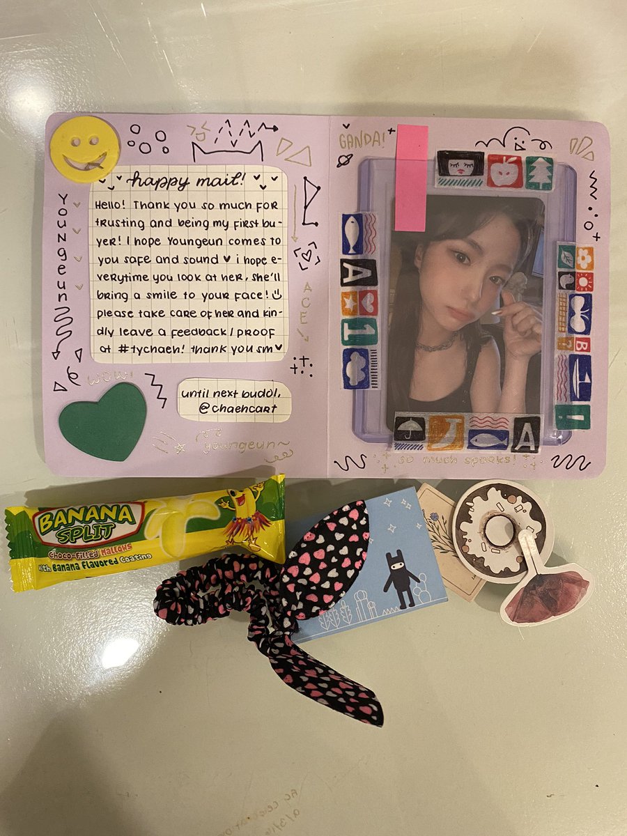 ysaabuys's tweet photo. 「 #ysaapurchases 」
thank u so much @chaehcart for the super fast transaction!! the packaging is super cute ☺️ and ty for the freebies as well! the pc arrived safely <3 
#tychaeh https://t.co/hsiAo20d6d