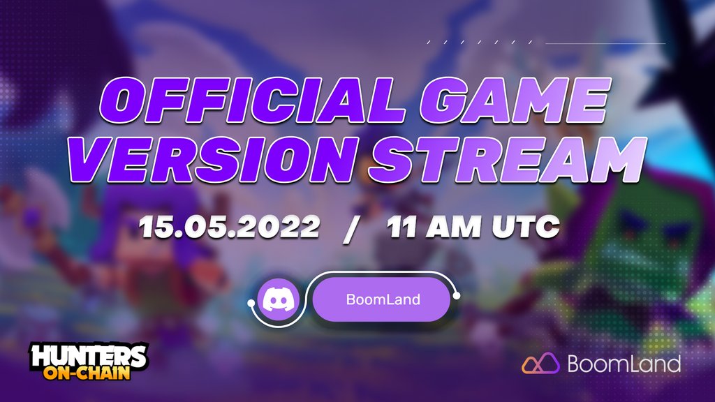 BoomLandGames's tweet photo. Only 30 minutes left until the #streaming of an Official Game Version of Hunters On-Chain!

⌚️ 11AM UTC
📍https://t.co/LUai2F9laY

#HuntersOnChain #BlockchainGaming #NFT #NFTgaming #P2EGames #P2E https://t.co/6AKO4vI0Ks
