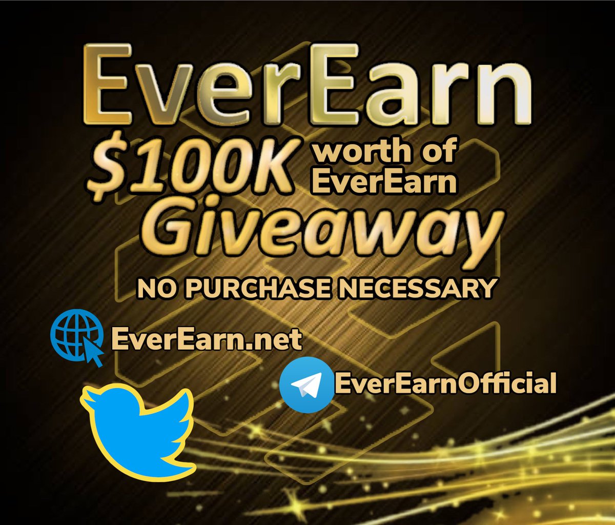 LockLine247's tweet photo. $100,000 worth of #EverEarn #Giveaway!

No purchase necessary to enter

Go to https://t.co/xk1D4qZETS for all the rules and details!

Good luck🍀

#CryptocurrencyNews #Defi #win #BNB     #StakingRewards #Crypto #EverEarnArmy #ThisIsEverEarn #BSCGem #Altcoins #Money #100xgem https://t.co/awP8Bc4eH1