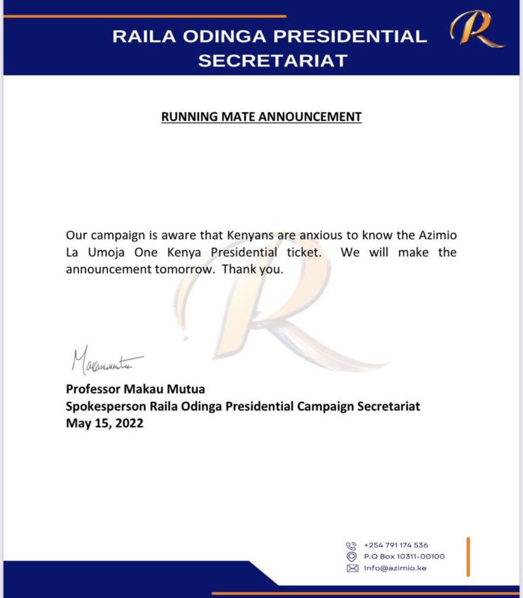 EtalePhilip's tweet image. Our choice will be made on the precincts of INTEGRITY and SERVICE TO THE NATION. Not on whom ‘I have stolen money with’ or WHO HAS WHAT IN HIS BANK ACCOUNT. We shall have a true Kenyan to Deputize Baba @RailaOdinga the 5th.