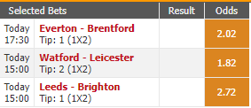 Point2Win's tweet photo. Triple of the day -  Premier League 🏴󠁧󠁢󠁥󠁮󠁧󠁿 ⚽️

Everton to win @ 2.02

Leicester to win @ 1.82

Leeds to win @ 2.72

Total combo: @ 9.99

#PremierLeague #COMBO #niceodds https://t.co/7QbCAIq820