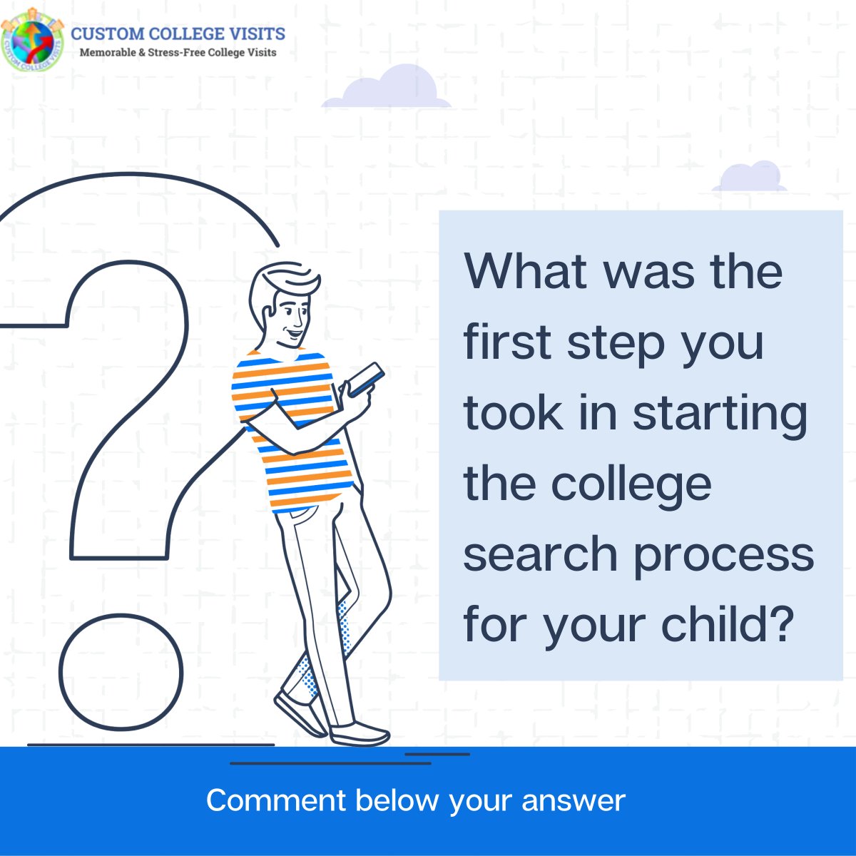 Collegevisittip's tweet photo. What was the first step you took in starting the college search process for your child?
Comment below your answers
#collegesearch #collegesearchprocess #college #student #askquestion #commentbelow https://t.co/rpboa25QsD