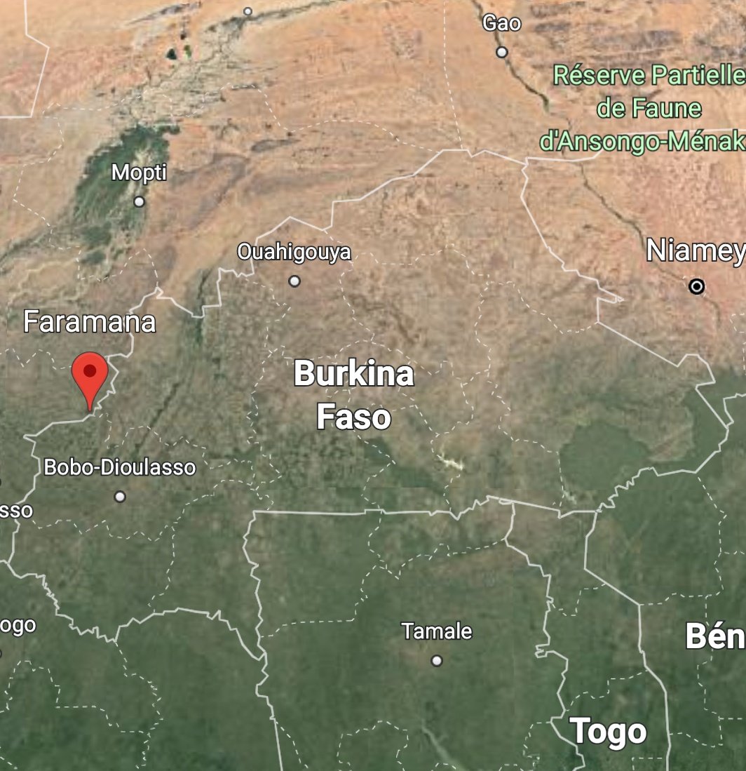 Dsiribie's tweet photo. #Burkina | Attaque simultanée la nuit du 14 au 15/05 contre la Gendarmerie et la Police de #Faramana (frontière #Mali).
Bilan global: 2 gendarmes blessés, 1 vehicule incendié et 2 autres emportés, motos et materiels divers emportés. Dommages importants.
Rt : @Sahel_Security https://t.co/w7G3KZdOEn
