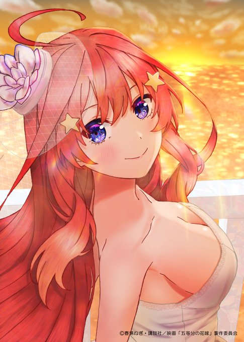 スパソさんがTwitterに投稿した中野五月(五等分の花嫁)のイラスト。