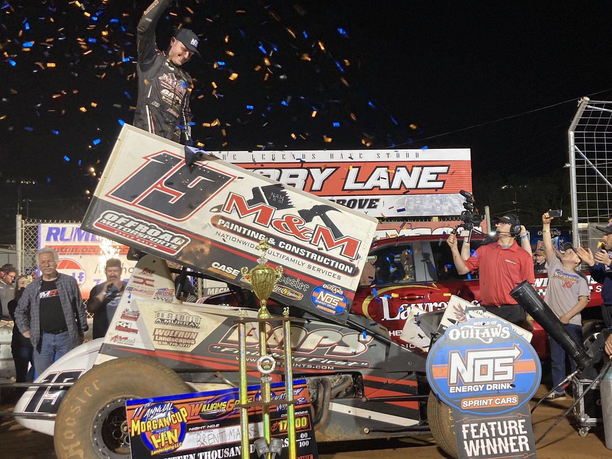 Liam10za's tweet photo. First @WorldofOutlaws weekend of 2022 is in the books at @WilliamsGrove. 

Congrats to @bmracing19 on the win! #MorganCup https://t.co/aC38wT1KvV