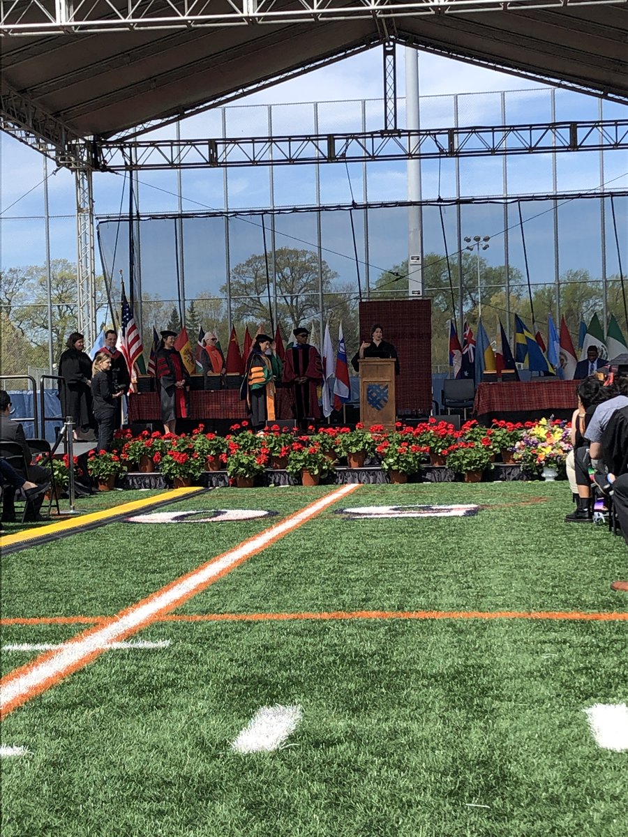 Macalester's tweet photo. We're moving into the stage crossings, conducted by @MacalesterPres, @DrKathrynKC and Isabel Nelson '04, of Mac's Department of Multicultural Life. #Mac2020 #Mac2021 π§‘ππ https://t.co/vgxGhBs4tp