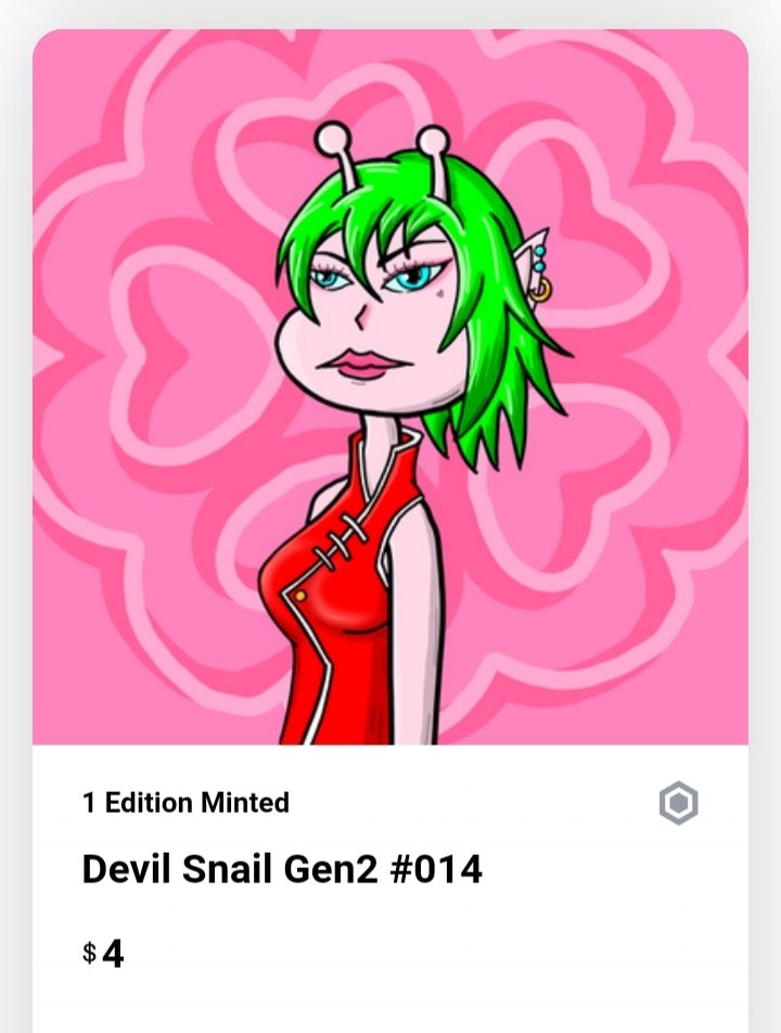 Devil snail 🐌 Gen2  😈 
🐌 Unique 1/1 edition.
New drop #014 👿
Special price $4 🔥
By Da Star ⭐ ピダマクプロムシク
👇👇👇👇👇👇👇
crypto.com/nft/collection… 

#NFTcollection #NFTartists #Crypto #CRO #CROart #CROfam #cryptocomnft #cryptocommunity #NFT #NFTdevilworld #NFTdevilsnail