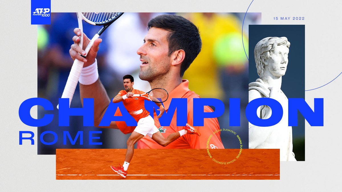 DJOKOVIC DELIVERS 🙌

Novak Djokovic wins his sixth title in Rome 🏆

@DjokerNole | @InteBNLdItalia | #IBI22