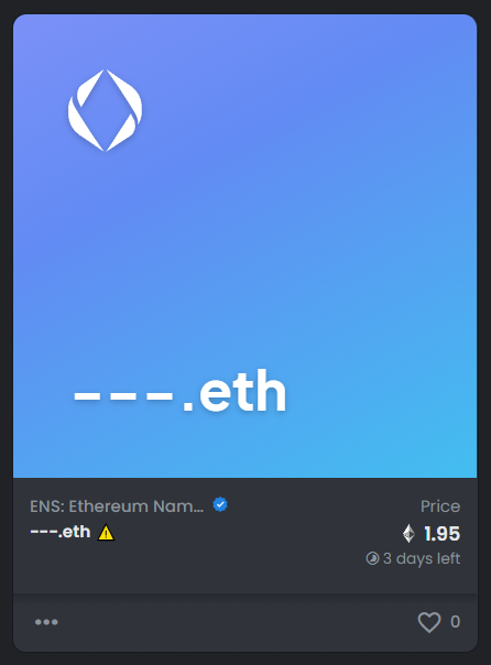 YammoYammo's tweet photo. I'm selling −−−.eth for a very reasonable price right now.
https://t.co/RGGSH1lj2P https://t.co/6oJ82tWcG1