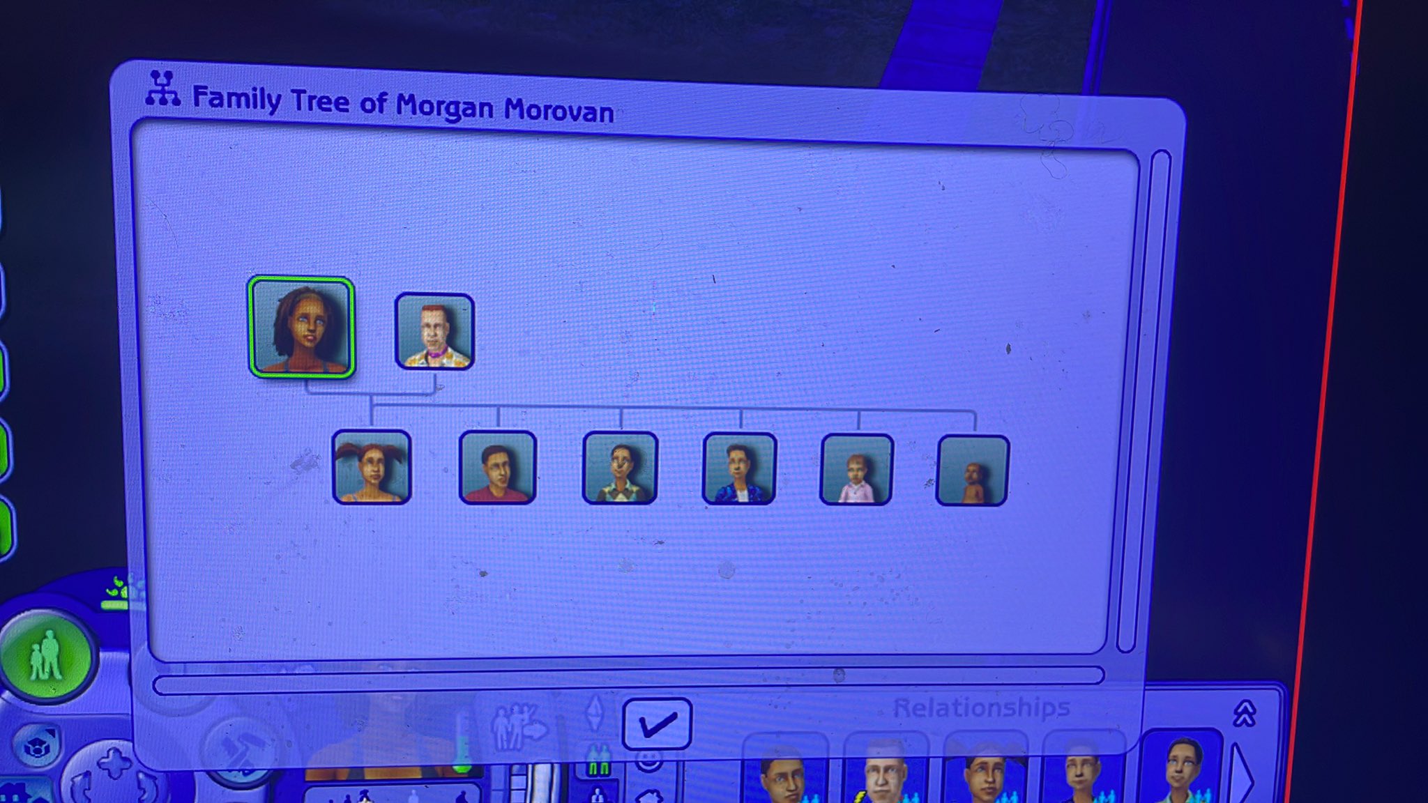 My sims had 6 kids 2 girls 4 boys with all their names being colors we have in order from oldest to youngest Violet, Indigo, Blue, Silver, Gray, and finally Magenta and they’re all living in a 2 bedroom house https://t.co/xMVgwWinaC