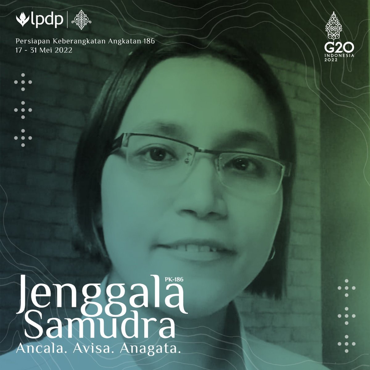 Saya Magy Gaspersz, awardee 
<a href="/lpdp_ri/">#DiriUntukNegeri</a> siap mengikuti Persiapan Keberangkatan (PK) angkatan 186 “Jenggala Samudra”, pada tanggal 17 – 31 Mei 2022. #LPDP
#PK186
#JenggalaSamudra
#DiriUntukNegeri
#AkuPastiMengabdi
#SatuDekadeLPDPSemakinBerintegritas
#SDMUnggulIndonesiaMaju