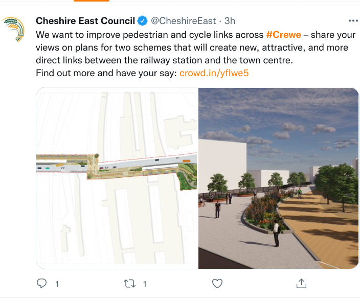 CrewePov's tweet image. The Council decide on the schemes and the public are left to choose the least worst option.This is not public engagement in any meaningful sense. #Crewe #LocalDemocracyFail
