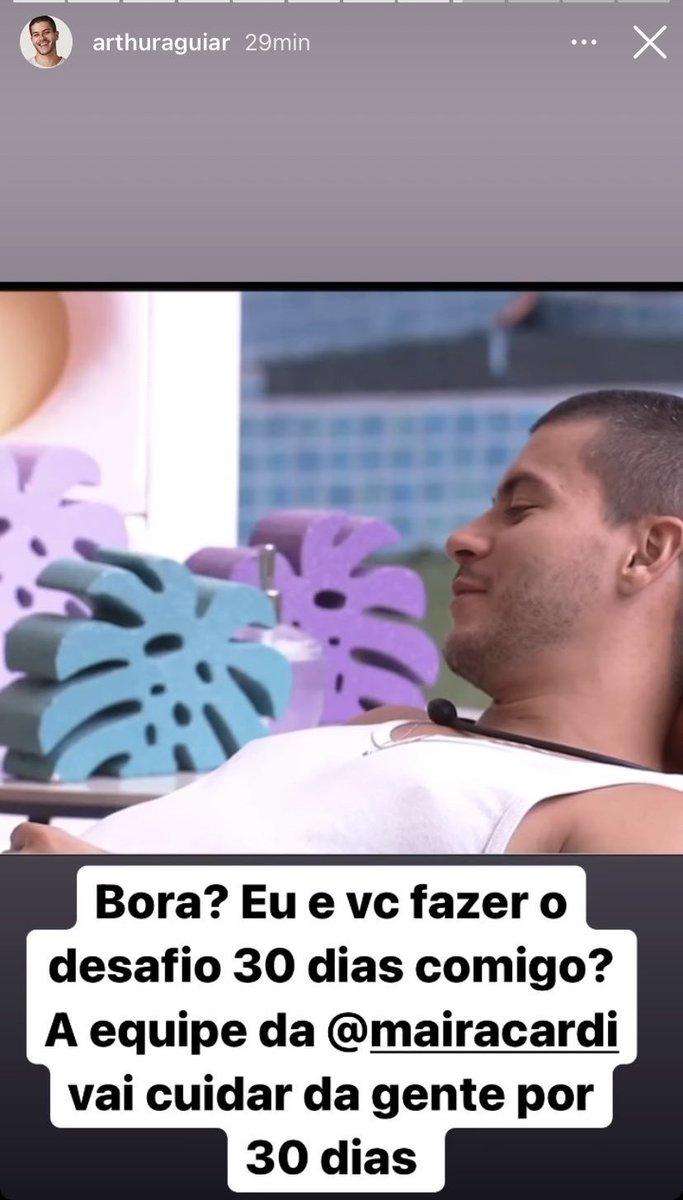centralreality's tweet photo. E o Arthur Aguiar que postou a frase da Jade pra divulgar o desafio de 30 dias de dieta criado pela Maira Cardi. 🗣🆘️ https://t.co/6Gh59iSGUw