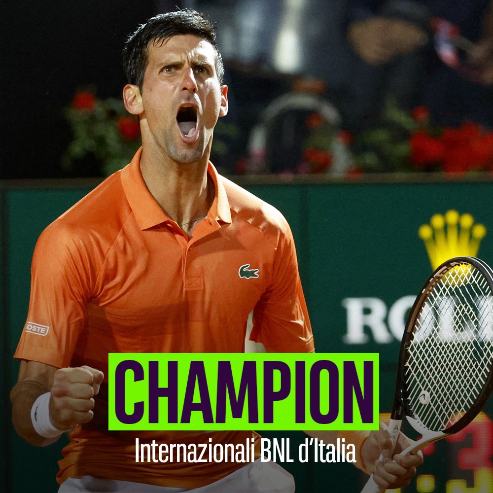 Le GRAND NOLE est de retour ! 👑 

Novak Djokovic remporte son 38ème Masters 1000 à Rome en dominant Stefanos Tsitsipas 6-0 7-6 !