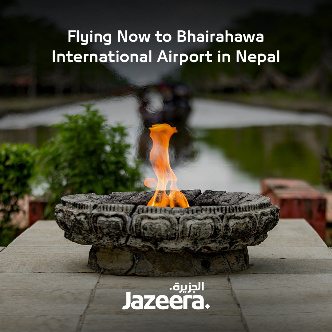 #JazeeraAirway’s inaugural flight to Bhairahawa International Airport in Nepal takes off today! Visit jazeeraairways.com, Jazeera App or call 177 to book tickets.